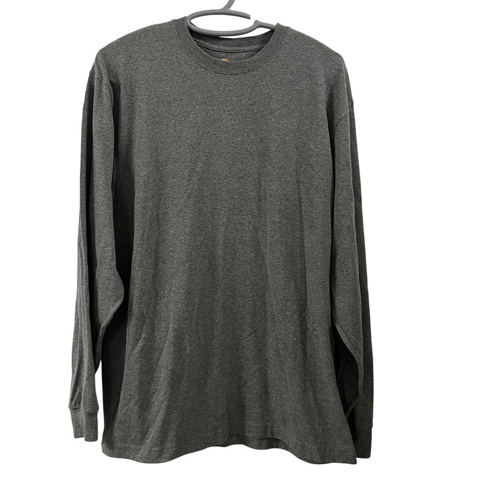 Carhartt K231 020 Original Fit Mens Med Gray Cotton Long Sleeve Graphic T-Shirt